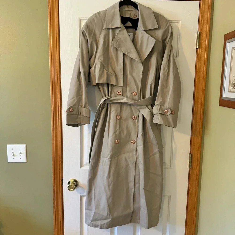 Jaqueline Ferrar‎ Vintage Women's Long Button Out Liner Trench Coat